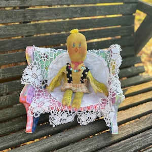 Handmade Primitive Spring Chick, Easter Chick, Farmhouse Easter, Farmhouse Spring Decor, Farmhouse Decor, Handmade Keepsake Chick Doll