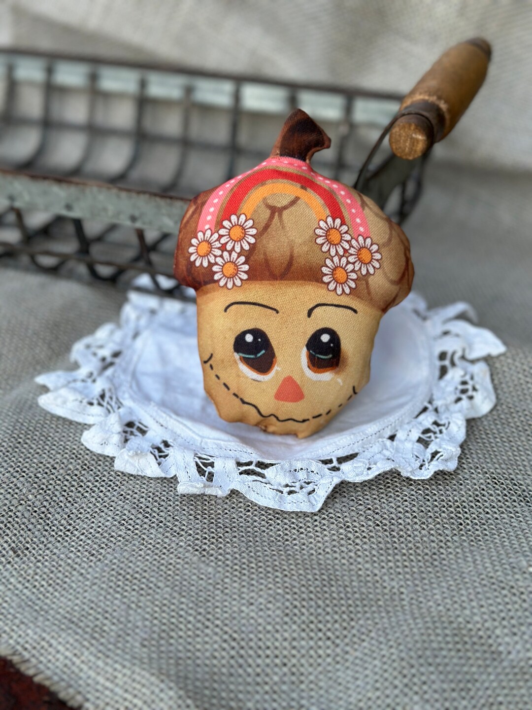 Handmade Primitive Acorn Doll, Farmhouse Fall, Bowl Fillers, Shelf ...