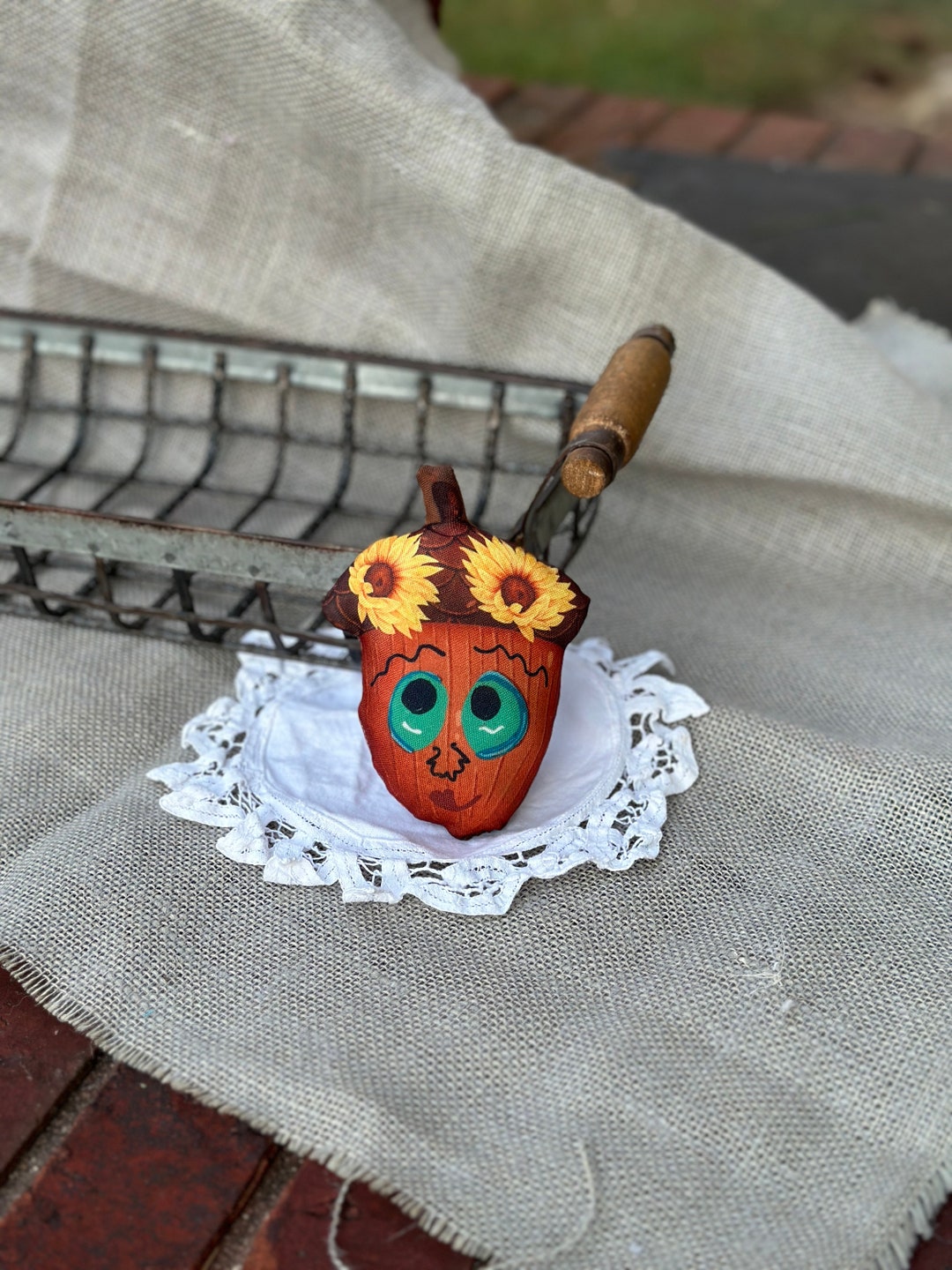 Handmade Primitive Acorn Doll, Farmhouse Fall, Bowl Filler, Shelf ...