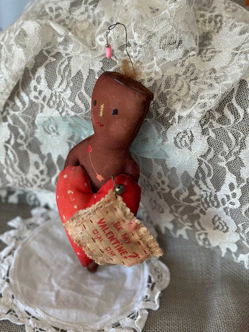 Handmade Primitive Cupid Doll, Valentine's Farmhouse Decor, Teacher