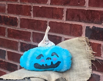 Primitive Handmade "Two Friends are Better Than One" Blue Pumpkin Sitter, Farmhouse Decor, Fall/Halloween Decor, Pumpkin Lover's Gift