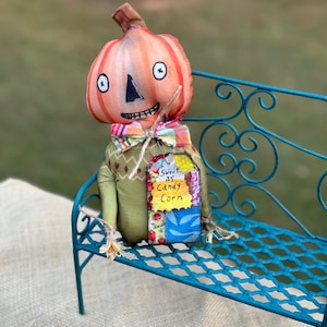 Handmade Primitive Pumpkin, Pumpkin Doll, Farmhouse Fall, Hostess Gift, Teacher Gift, Fall Handmade Pumpkin, Pumpkin Keepsakes, Whimsical