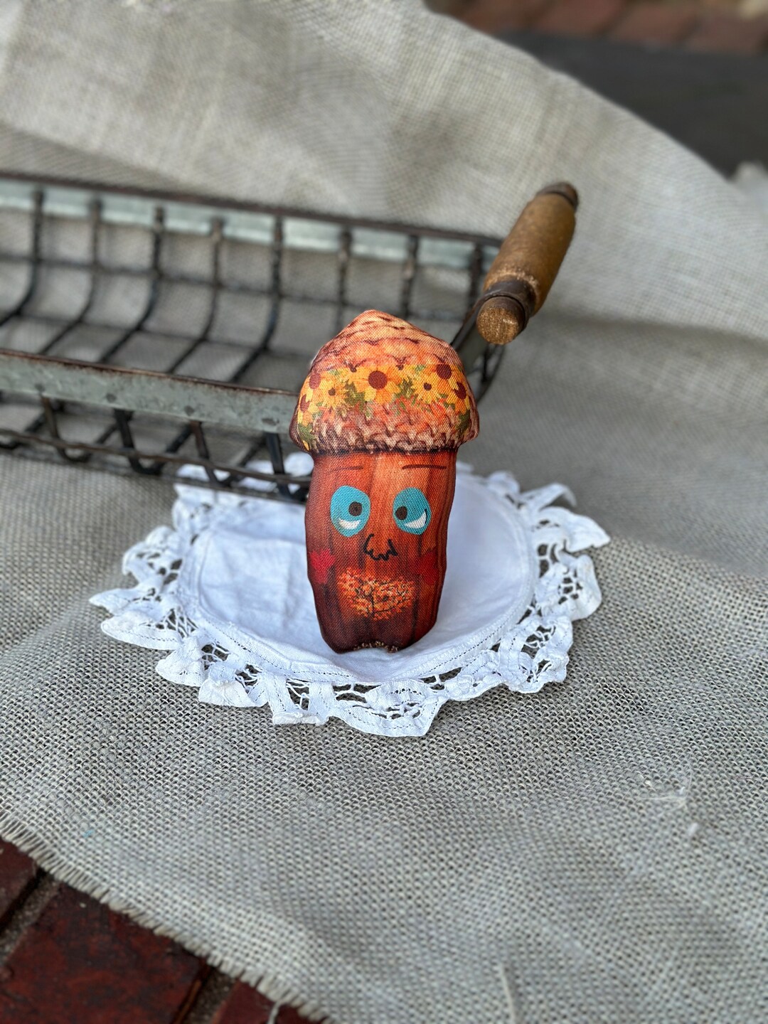 Handmade Primitive Acorn Doll, Farmhouse Fall, Bowl Filler, Shelf ...