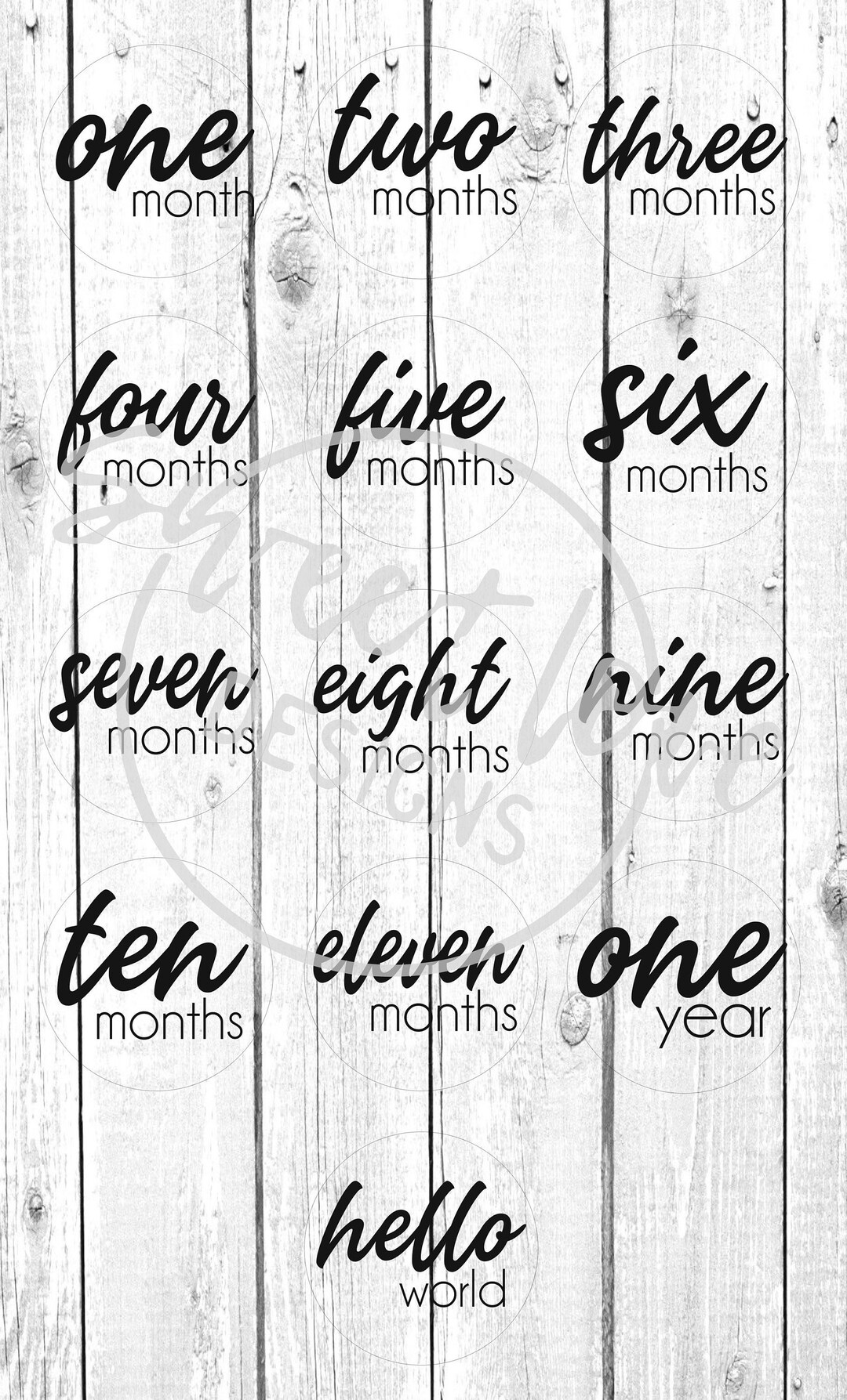 Baby Monthly Milestone Photo Markers | Digital Cut File | Shilouette ...