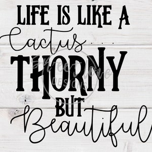 Life Is Like A Cactus... Thorny But Beautiful - SVG & PNG