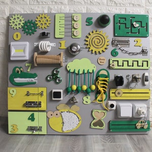 Baby boy gift Busy board 70x60 cm, Toddler busyboard, Wooden Montessori toys, Sensory activity board, fidget toy, First birthday boy gift
