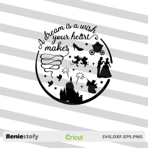 A dream is a wish your heart makes svg, Cartoon Svg, Cricut Datei, Clipart, svg, png, eps, dxf