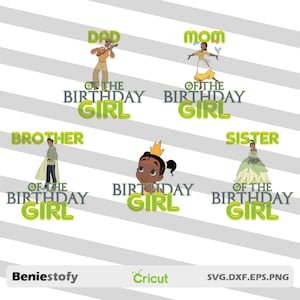 Bundle Family Birthday Girl Svg,  Birthday Girl Svg, Cartoon Svg, Birthday Svg, Cricut File, Clipart, Svg, Png, Eps, Dxf