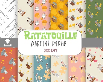 Mouse And Chef Seamless Pattern, Scrapbook Papers, Pattern Paper, Background, Wallpaper, Pattern, 12*12inches -300dpi