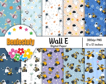 Schattig Robot Naadloos Patroon, Digitale Papers, Scrapbook Papers, Patroonpapier, Achtergrond, Behang, 12*12inches -300dpi