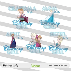 Bundle Family Birthday Girl Svg, Cartoon Svg, Birthday Svg, Cricut File, Clipart, Svg, Png, Eps, Dxf