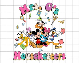 Mrs. G's Mouseketeers Svg, Mouse Svg, Back To School Svg, Cartoon Svg, Cricut File, Clipart, Svg, Png, Eps, Dxf