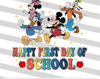 Mouse And Friends Welcome Back To School Svg, Mouse Svg, Back To School Svg, Cartoon Svg, Cricut File, Clipart, Svg, Png, Eps, Dxf