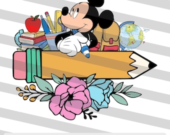 Mouse Back To School Svg, Mouse Svg, School Svg, Back To School Svg, Cartoon Svg, Cricut File, Clipart, Svg, Png, Eps, Dxf