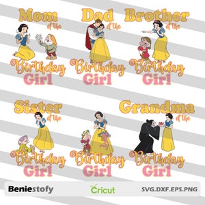 Bundle Family Birthday Girl Svg, Cartoon Svg, Birthday Svg, Cricut File, Clipart, Svg, Png, Eps, Dxf