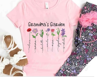 Personalized Grandma's Garden Svg, Birth Month Flowers Clipart, Mother's Day Svg, Cricut File, Clipart, Svg, Png, Eps, Dxf