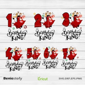 Bundle Birthday King Svg, Birthday Svg, Cricut file, Clipart, Svg, Png, Eps, Dxf