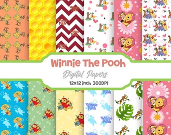 Bear And Friends Seamless Pattern, Digital Papers, Scrapbook Papers, Pattern Paper, Background, Wallpaper, 12*12inches -300dpi