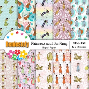 Cute Frog Seamless Pattern, Scrapbook, Digital Paper, Wallpaper, Background, Pattern, 12*12inches -300dpi