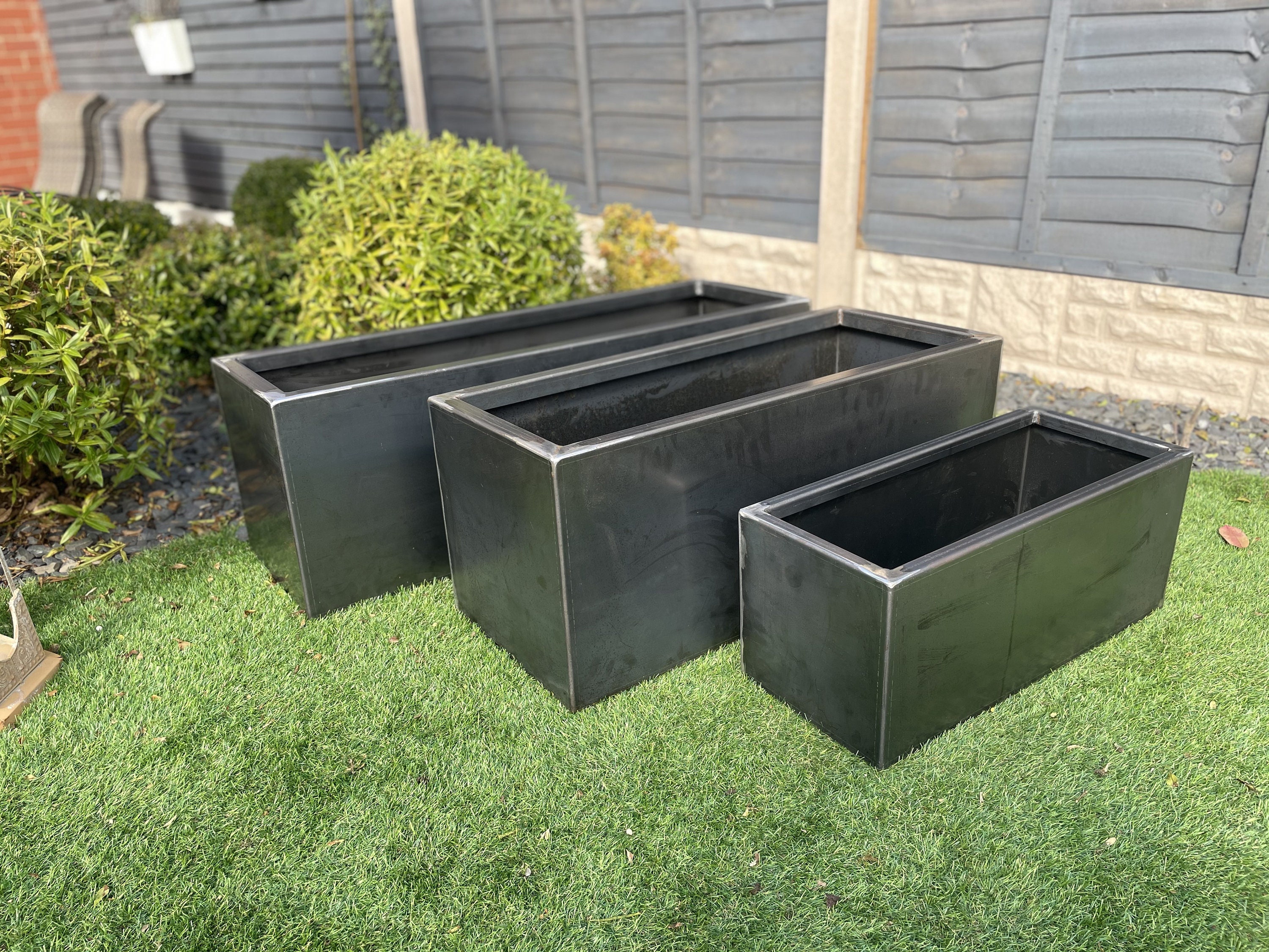 Corten Steel Trough Planter Pot Etsy UK