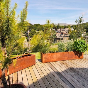 Corten Steel Trough Planter Pot