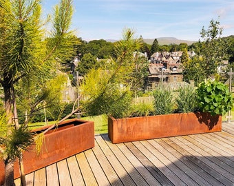 Corten Steel Trough Planter Pot