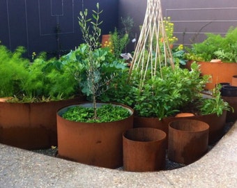 Steel Metal Round Cylindrical Planters