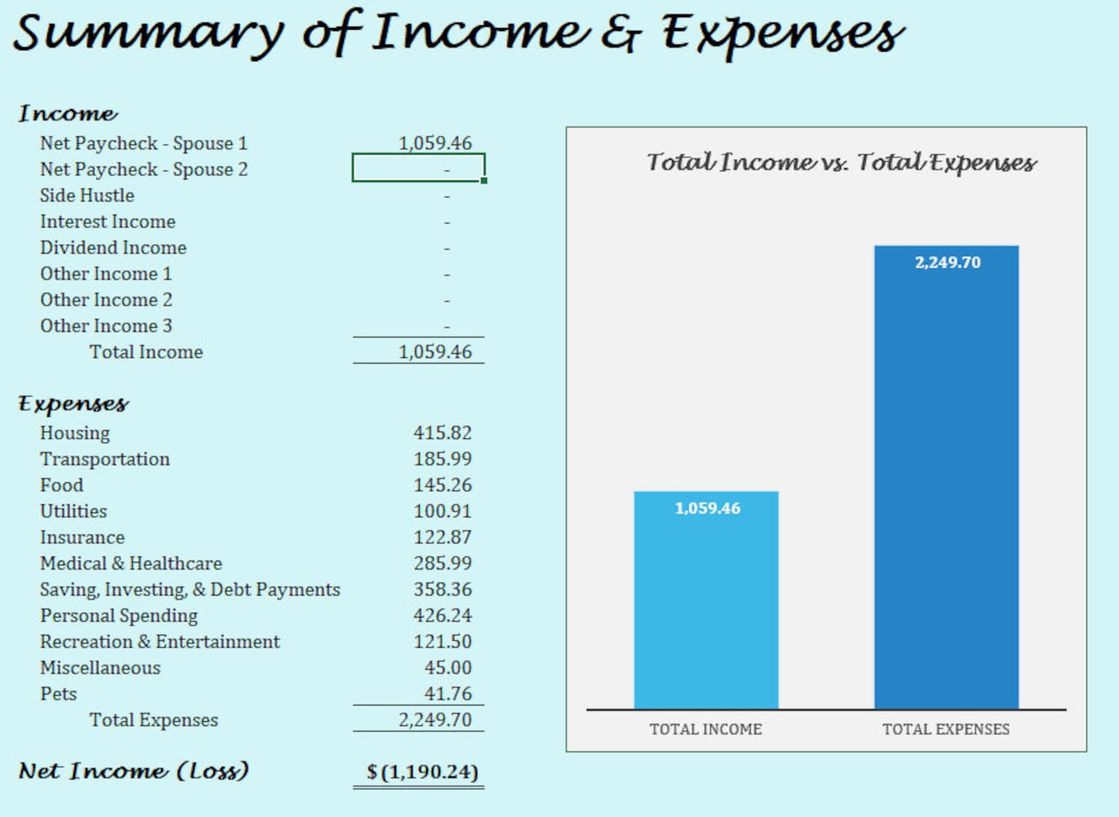 Checkbook Register & Expense Tracker Excel Spreadsheet, Finance Tracker ...
