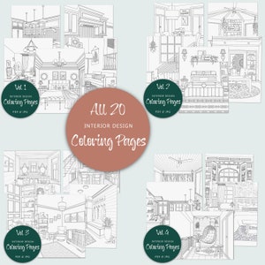 Interior Design Coloring Pages vol 4 Printable Adult - Etsy