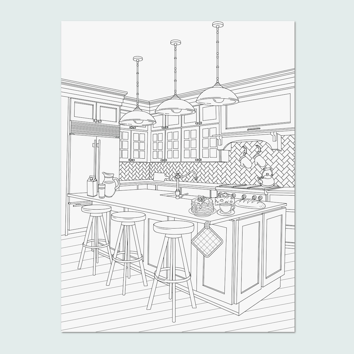 Interior Design Coloring Pages vol 1 Printable Adult - Etsy