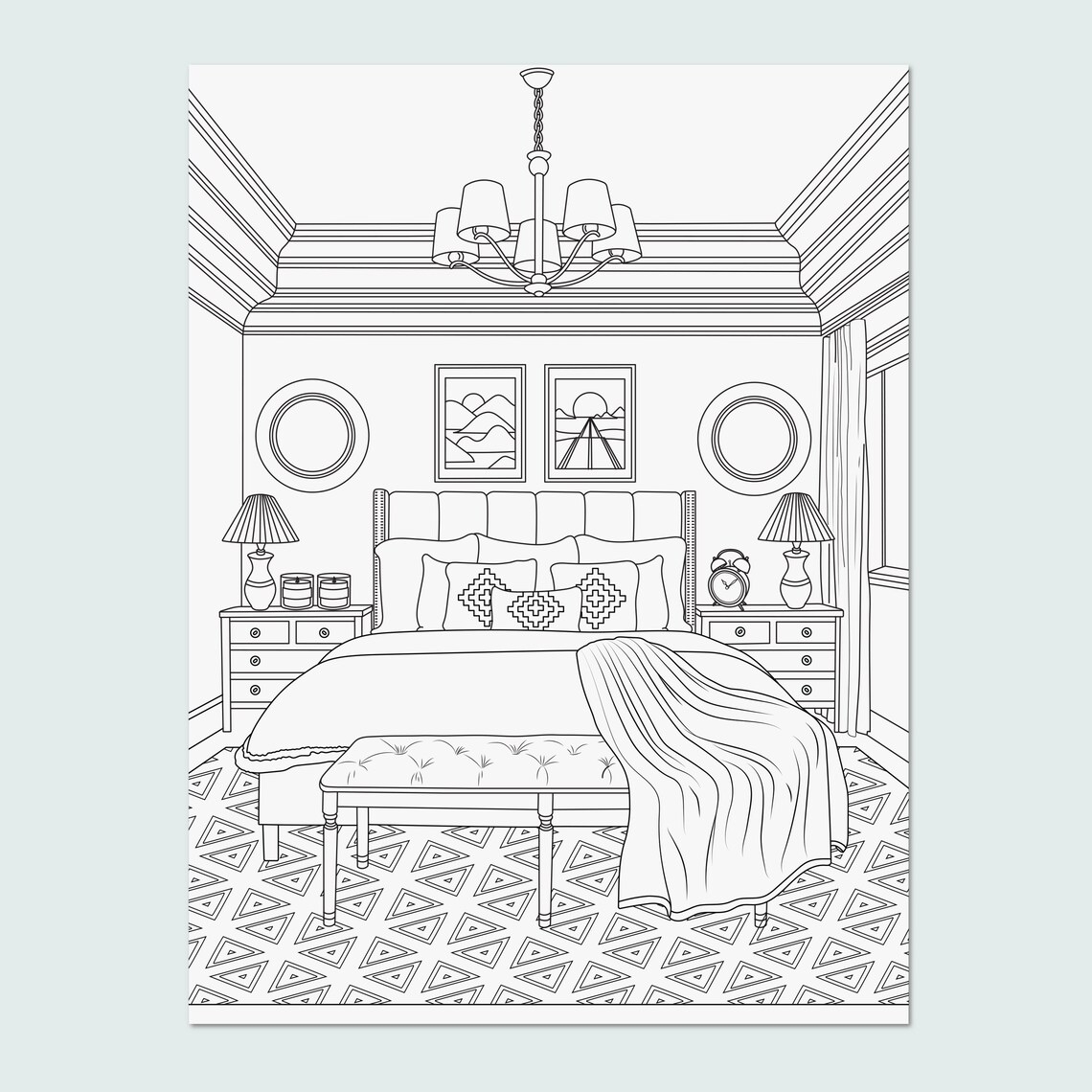 Interior Design Coloring Pages vol 1 Printable Adult - Etsy