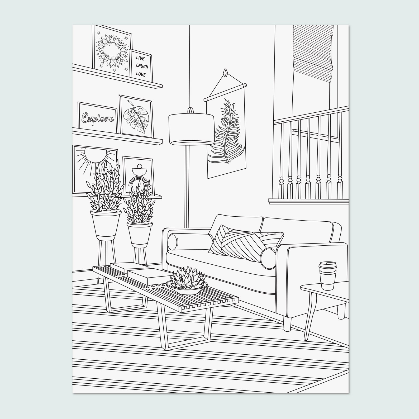 Interior Design Coloring Pages vol 1 Printable Adult - Etsy