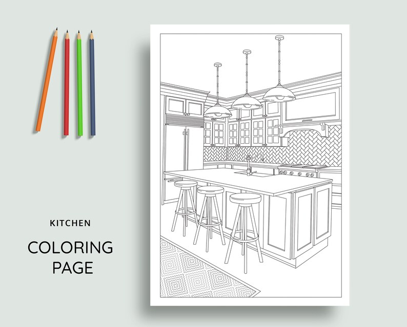 Interior Design Coloring Pages vol 1 Printable Adult - Etsy