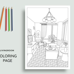 Interior Design Coloring Pages vol 1 Printable Adult - Etsy