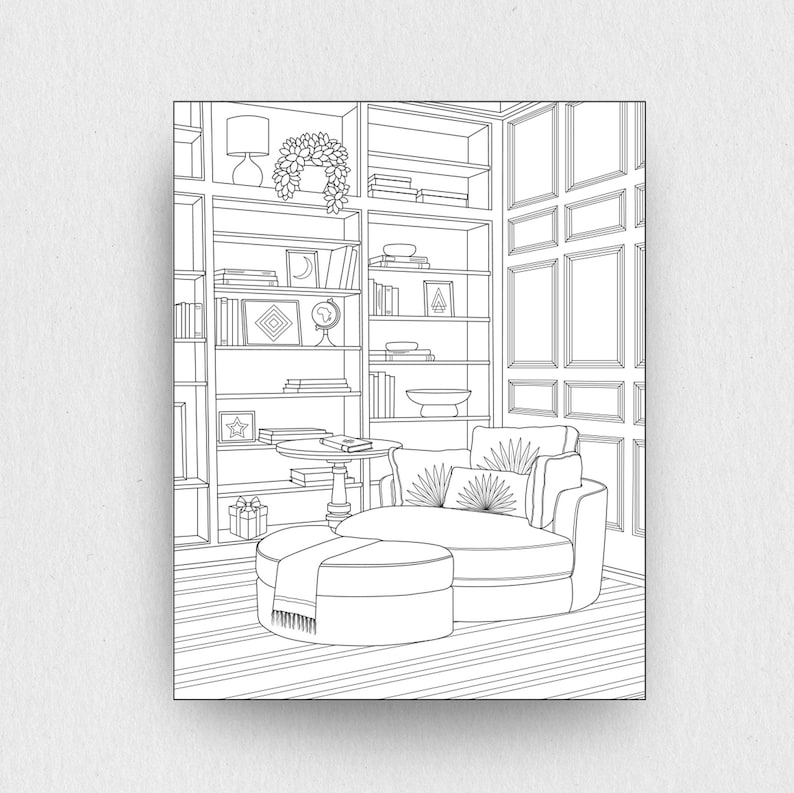 Interior Design Coloring Pages vol 3 Printable Adult - Etsy