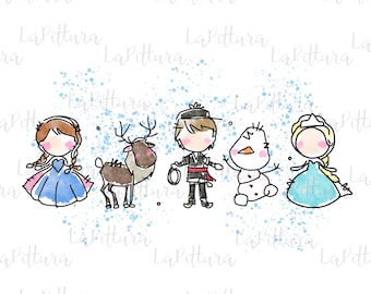 Christmas PNG, christmas princess png, snowman png, snow mint cozy winter digital download, Sublimation design hand drawn