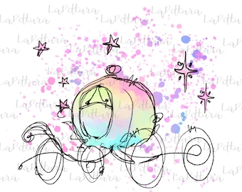 Carrosse png, carrosse de princesse, clipart de carrosse png, conception girly de sublimation, cadeaux de demoiselle d'honneur, téléchargement instantané numérique