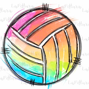 Watercolor Volleyball PNG bundle , Volleyball Team Clipart Printable Digital Download