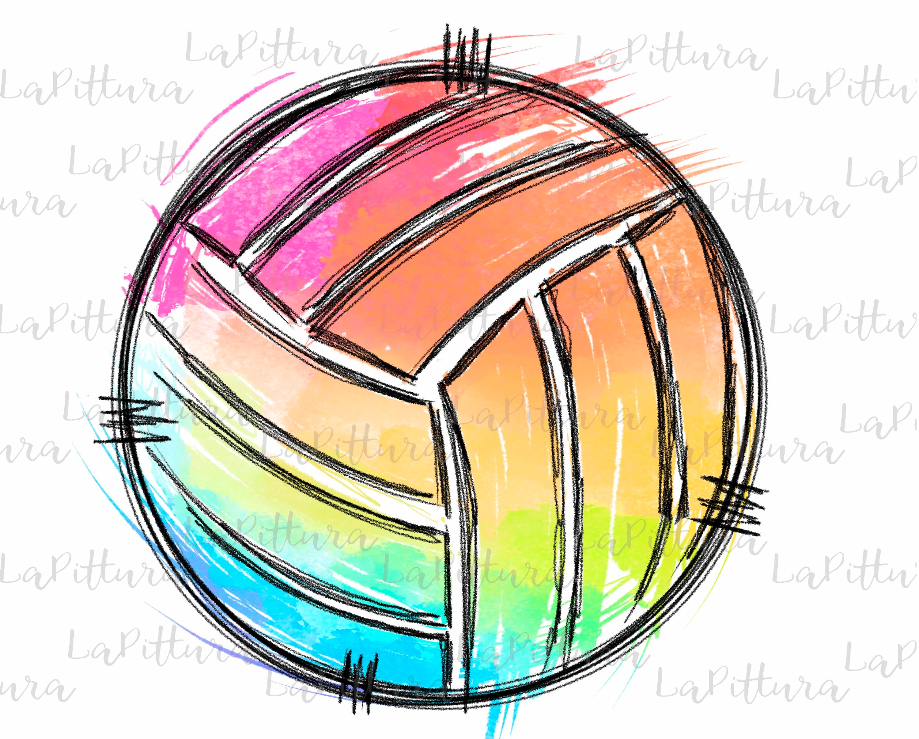 Watercolor Volleyball PNG Bundle , Volleyball Team Clipart Printable  Digital Download - Etsy, image size:3000x2411