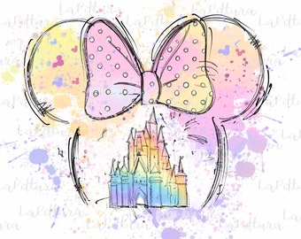Aquarelle PNG Château Clipart Imprimable Téléchargement numérique