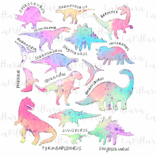 Dinosaurs PNG Dinosaurs Names and pictures sublimation design, children's gift sublimation, cute dinosaurs, kind of dinosaurs free png