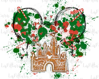 Watercolor Christmas PNG Castle Clipart Printable Digital Download