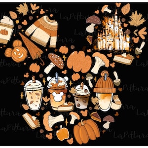 Mouse Fall Castle PNG Pumpkin Spiced png archivo cortado png, imágenes prediseñadas de otoño imprimibles. ¡¡¡DESCARGA DIGITAL!!!