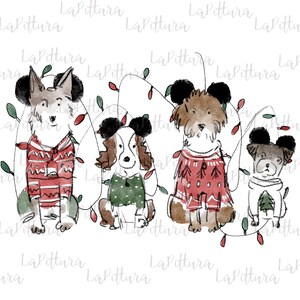 Cani di Natale png, cani di Natale Clipart stampabile Download digitale