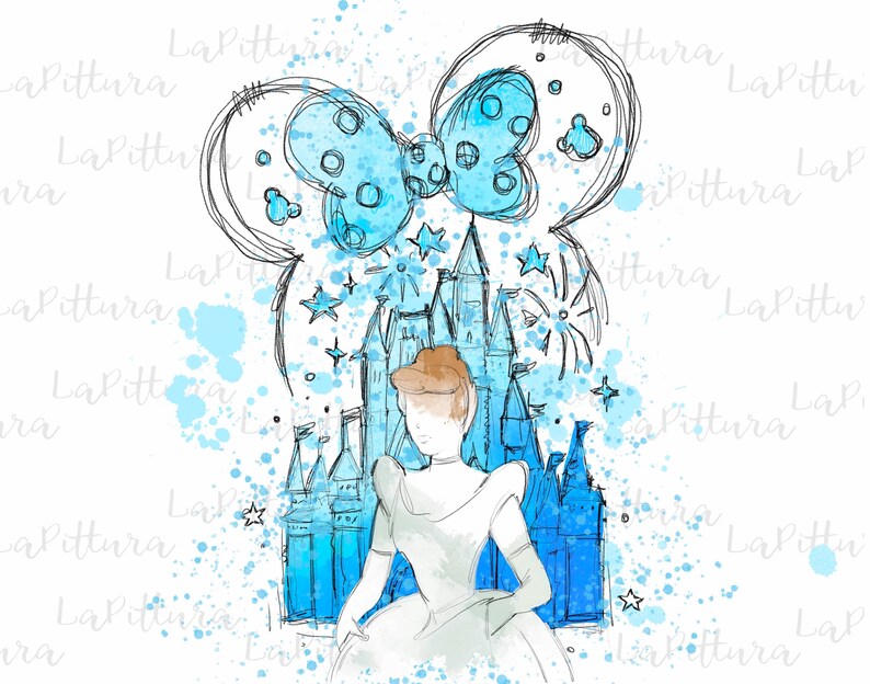 Watercolor PNG Castle Clipart , All Princess Printable Digital Download ...