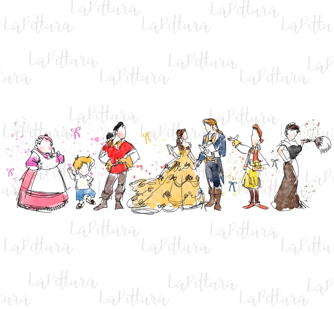 Beauty and the Beast PNG, Clipart Printable Digital Download - Etsy