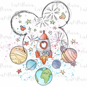 Ears png, boys png, space clipart, galaxy, planets Clipart Printable Digital Download