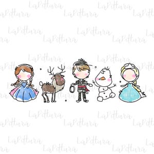 PNG di Natale, principessa di Natale png, pupazzo di neve png, download digitale di neve menta accogliente inverno, disegno a sublimazione disegnato a mano