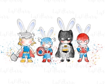 Aquarell Ostern Jungen PNG, Jungen Clipart, Osterhase Jungen Clipart, Alle Jungen druckbarer digitaler Download