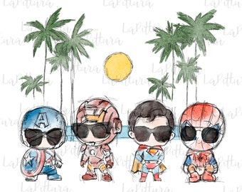Acuarela verano niños PNG, niños clipart, verano niños Clipart, Todos los niños imprimibles Descarga digital